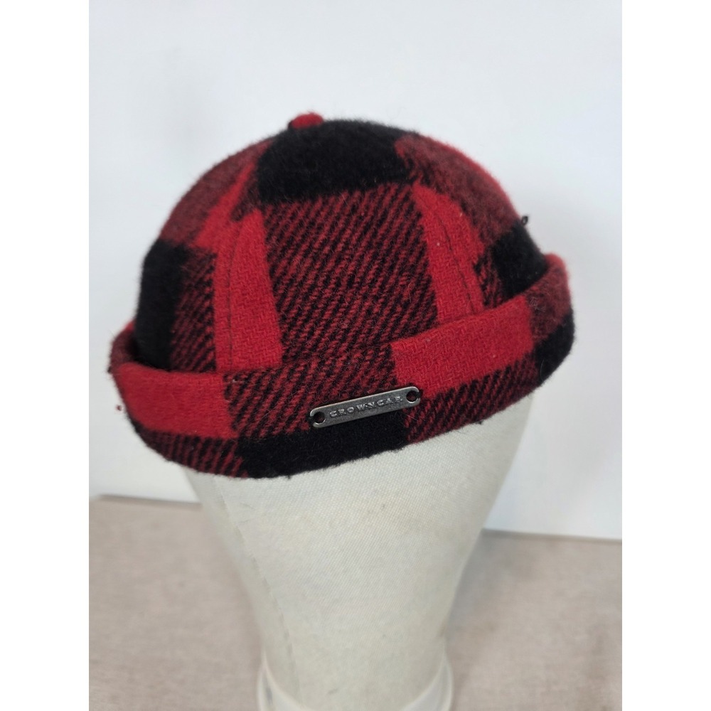 Crowncap Hat Red Black Buffalo Plaid M/L Miki Hat